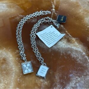 Cookie Lee picture frame 18” silver chain necklaces - set of 2 -NWT!